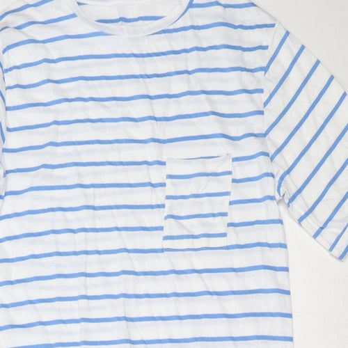 Dunnes Stores Womens White Striped Cotton Top Dress Size M