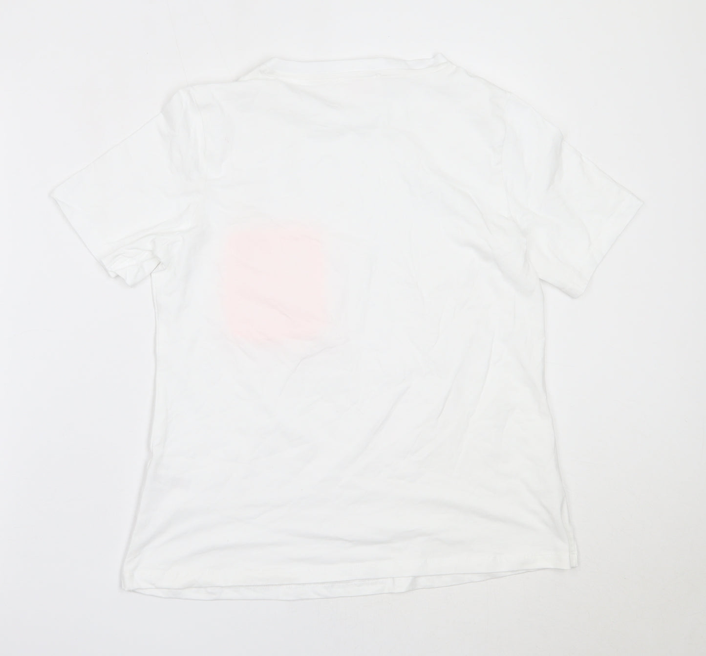 Savior  Womens White  Cotton Basic T-Shirt Size M Round Neck
