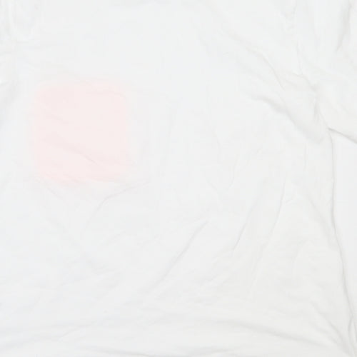 Savior  Womens White  Cotton Basic T-Shirt Size M Round Neck