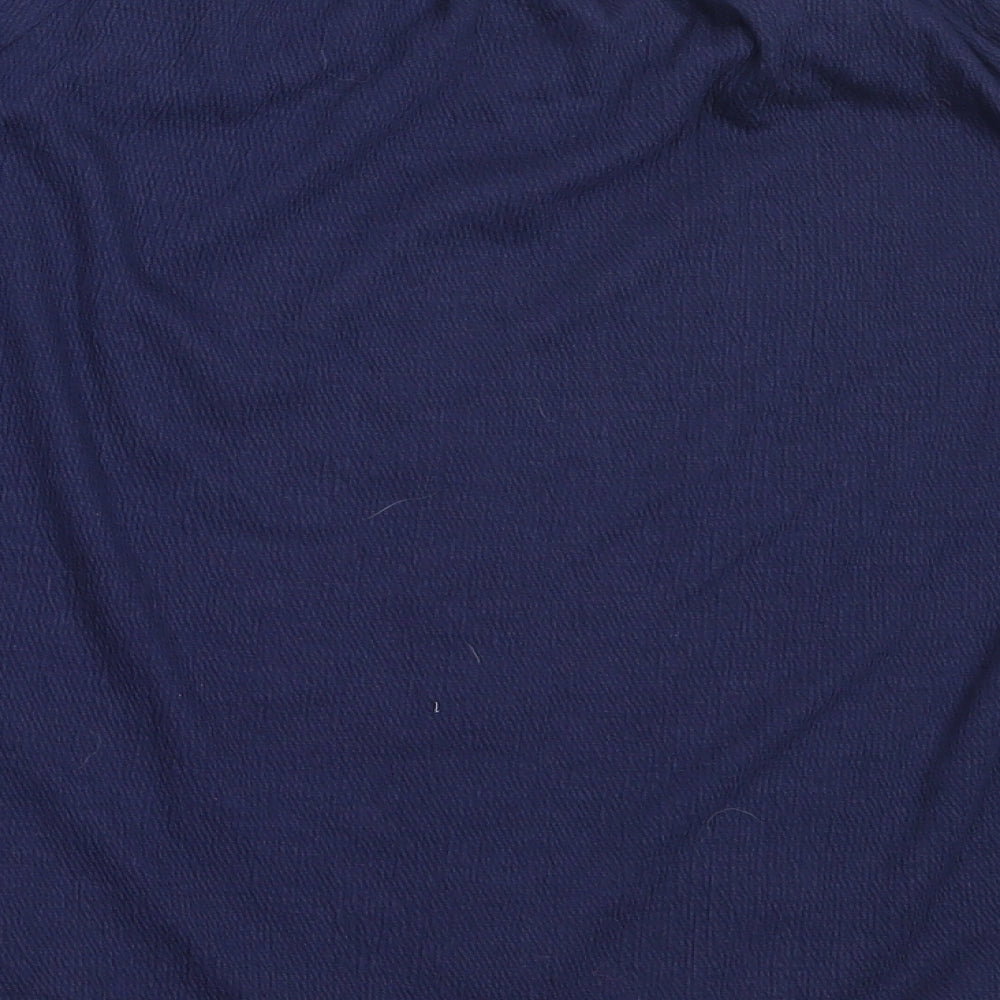 Papaya Womens Blue  Polyester Basic Blouse Size 12 Off the Shoulder