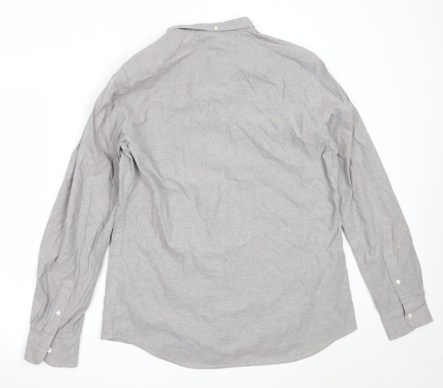 Firetrap Mens Grey  Cotton  Button-Up Size L Collared