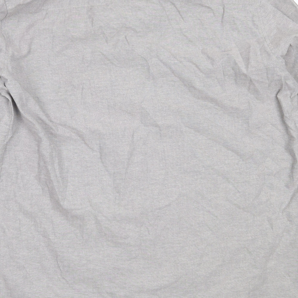 Firetrap Mens Grey  Cotton  Button-Up Size L Collared