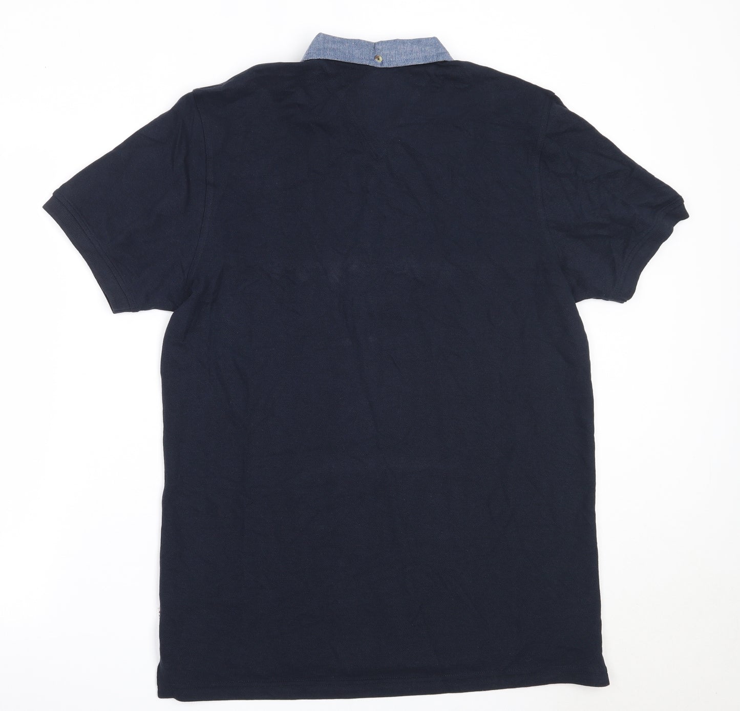 Soviet Mens Blue  Cotton  Polo Size L Collared