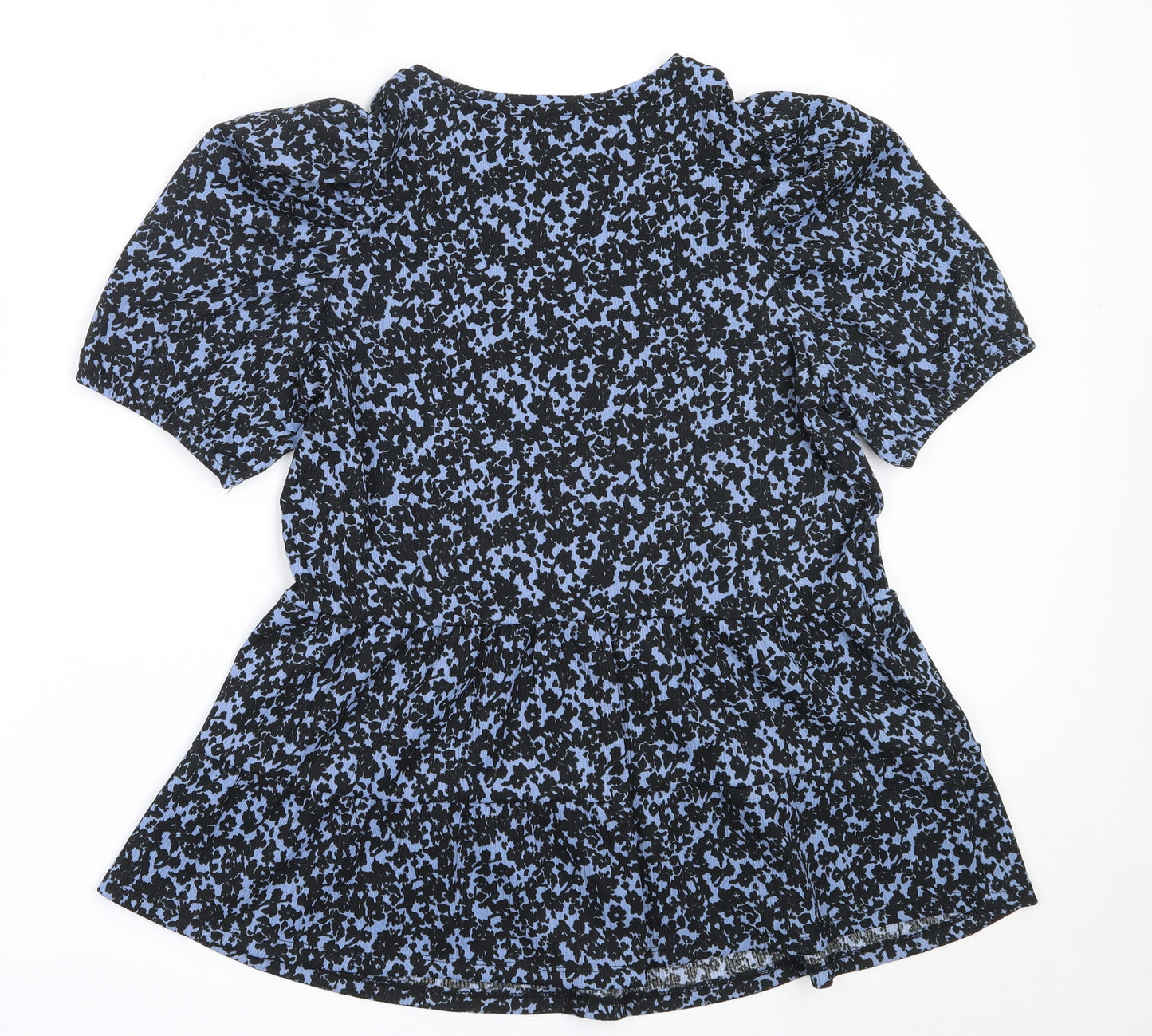 Papaya Womens Blue  Polyester Basic Blouse Size 12 Round Neck