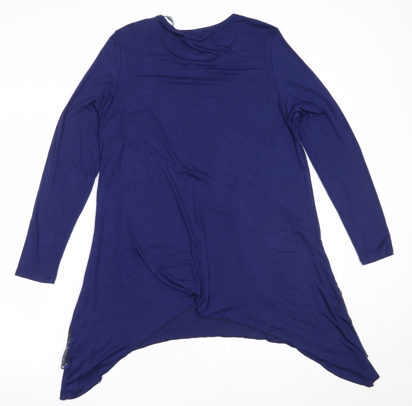 Klass Womens Blue  Viscose Tunic T-Shirt Size M Round Neck
