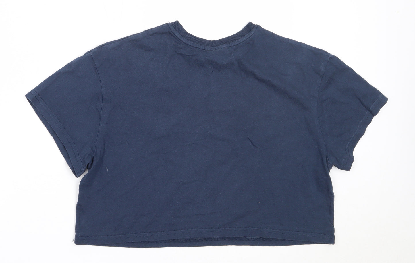 Primark Womens Blue  Cotton Cropped T-Shirt Size M Round Neck