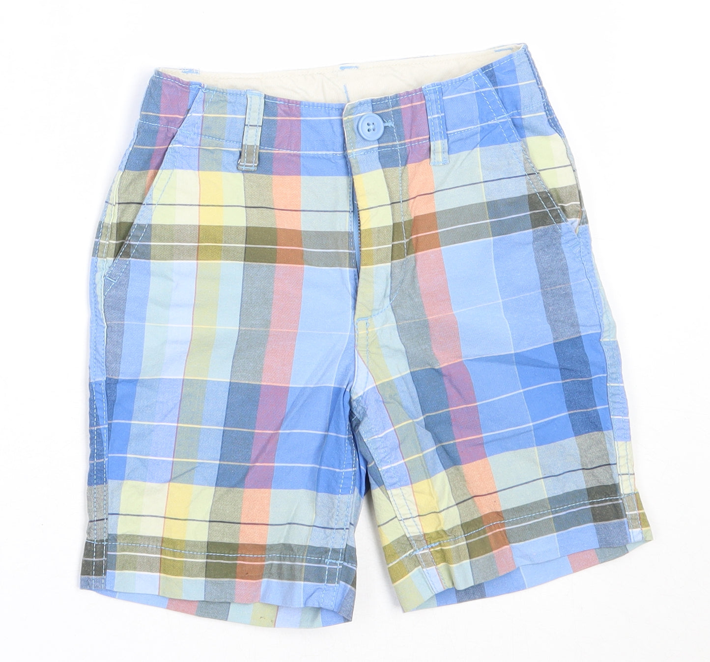 Gap Boys Blue Check Cotton Bermuda Shorts Size 8 Years  Regular