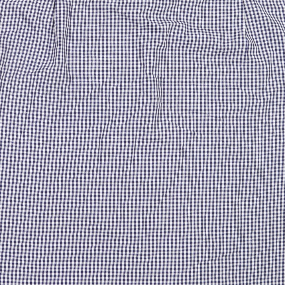 Primark Mens Blue Check Polyester  Button-Up Size XL Collared
