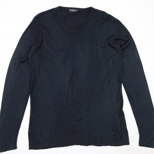 Cedar Wood State Mens Blue Round Neck  Acrylic Pullover Jumper Size L