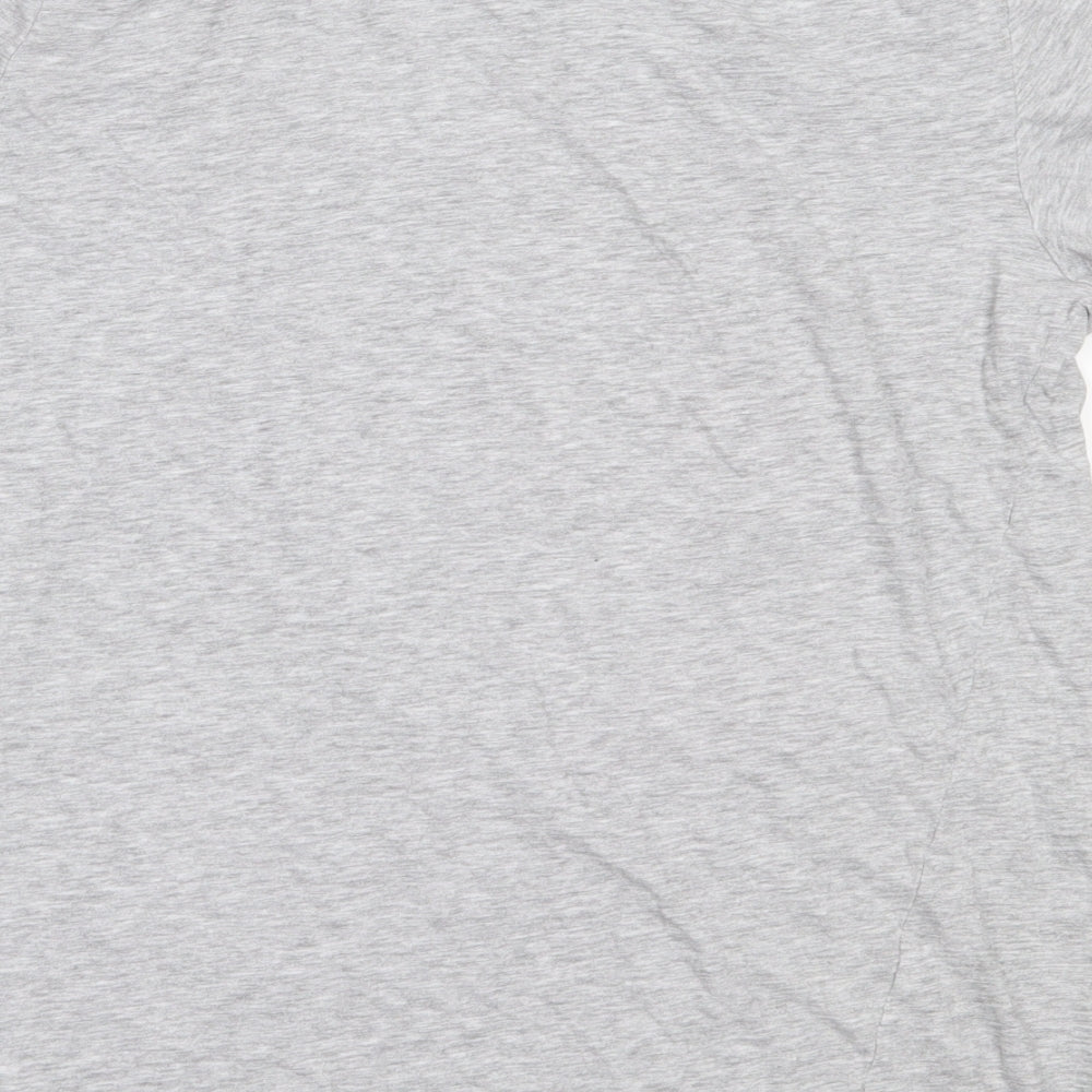Pep&Co Womens Grey  Cotton Basic T-Shirt Size L Round Neck