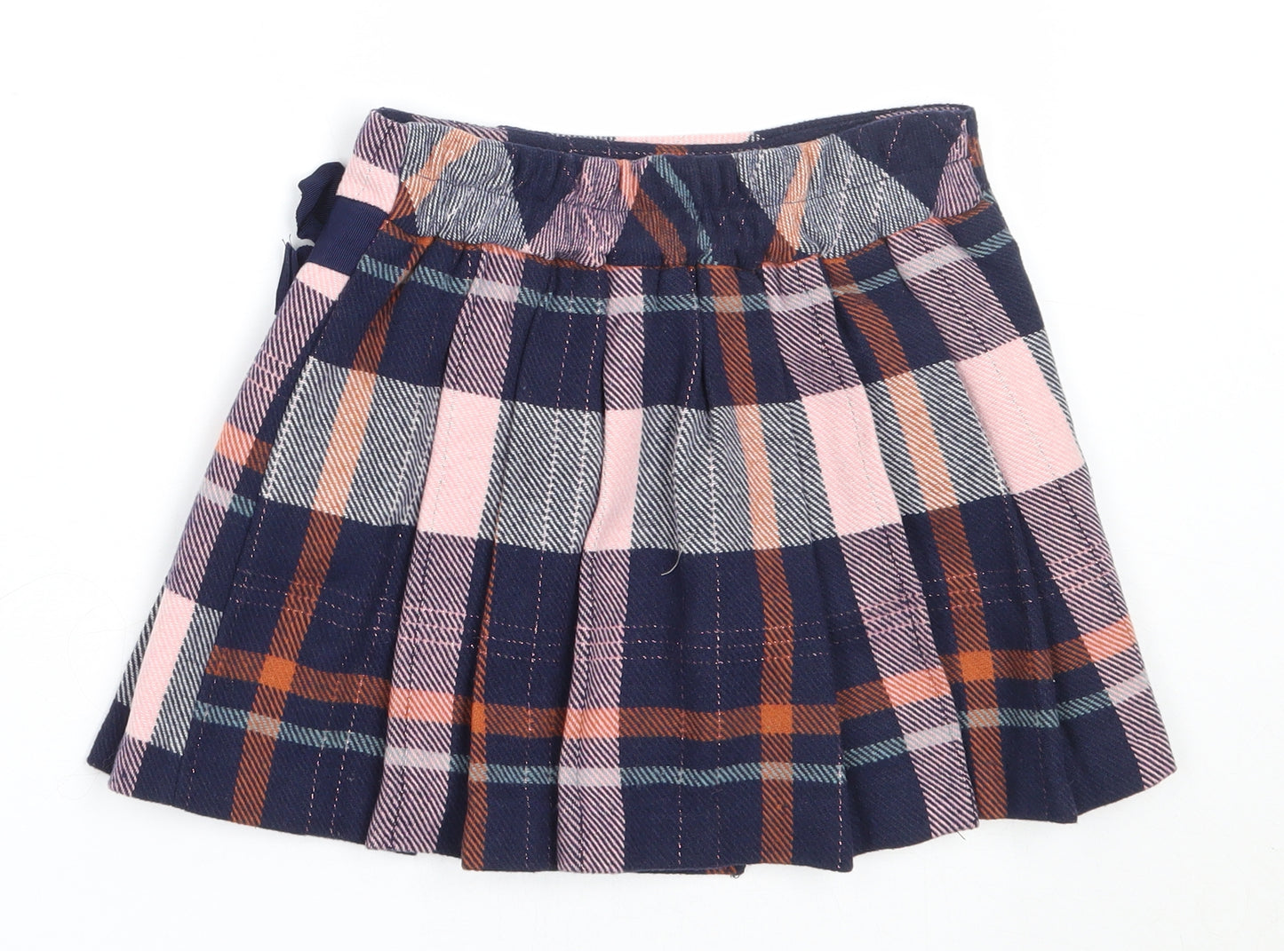 Dunnes Stores Girls Blue Check Polyester Skater Skirt Size 7 Years  Regular