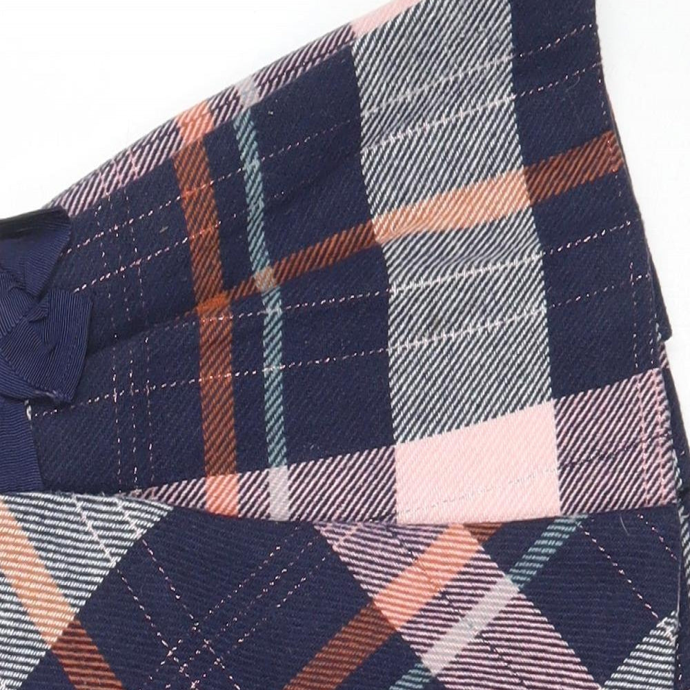 Dunnes Stores Girls Blue Check Polyester Skater Skirt Size 7 Years  Regular