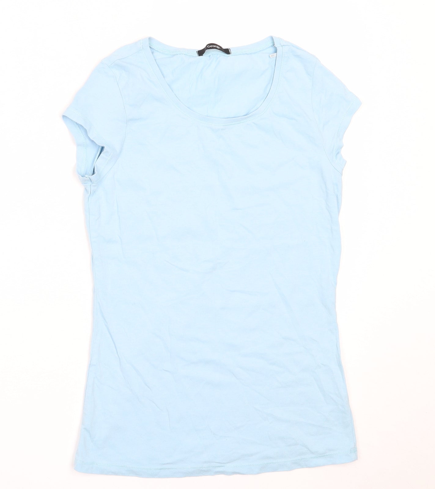 George Womens Blue  Cotton Basic T-Shirt Size 8 Round Neck