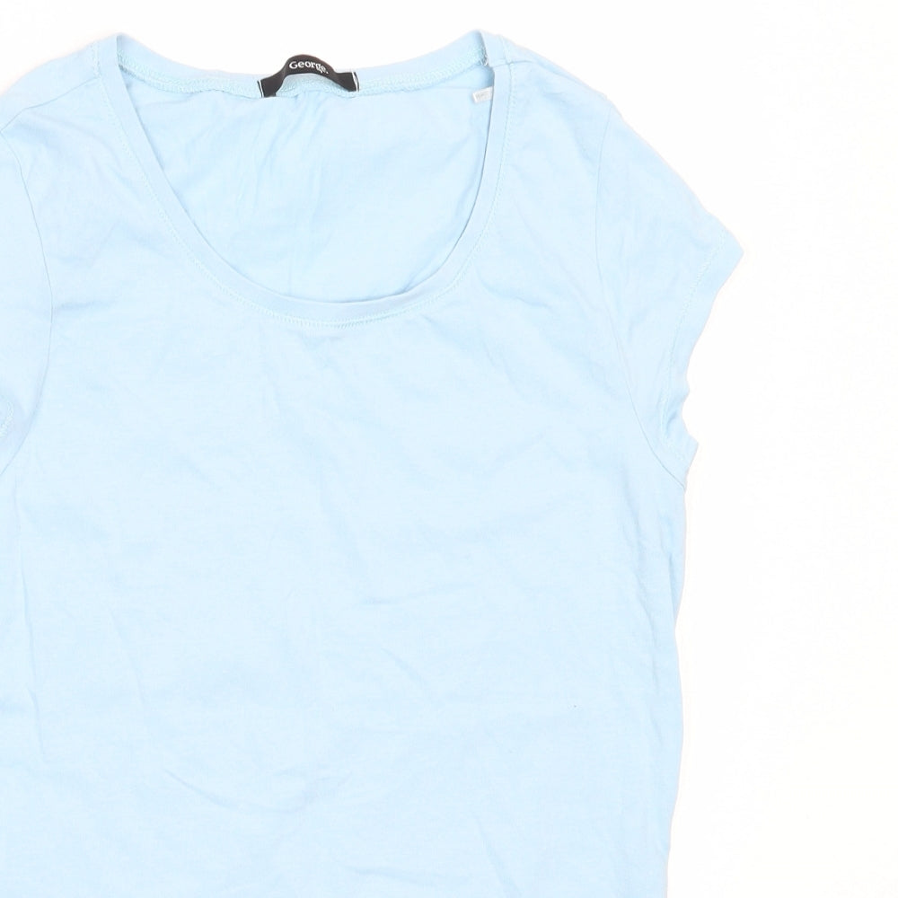 George Womens Blue  Cotton Basic T-Shirt Size 8 Round Neck