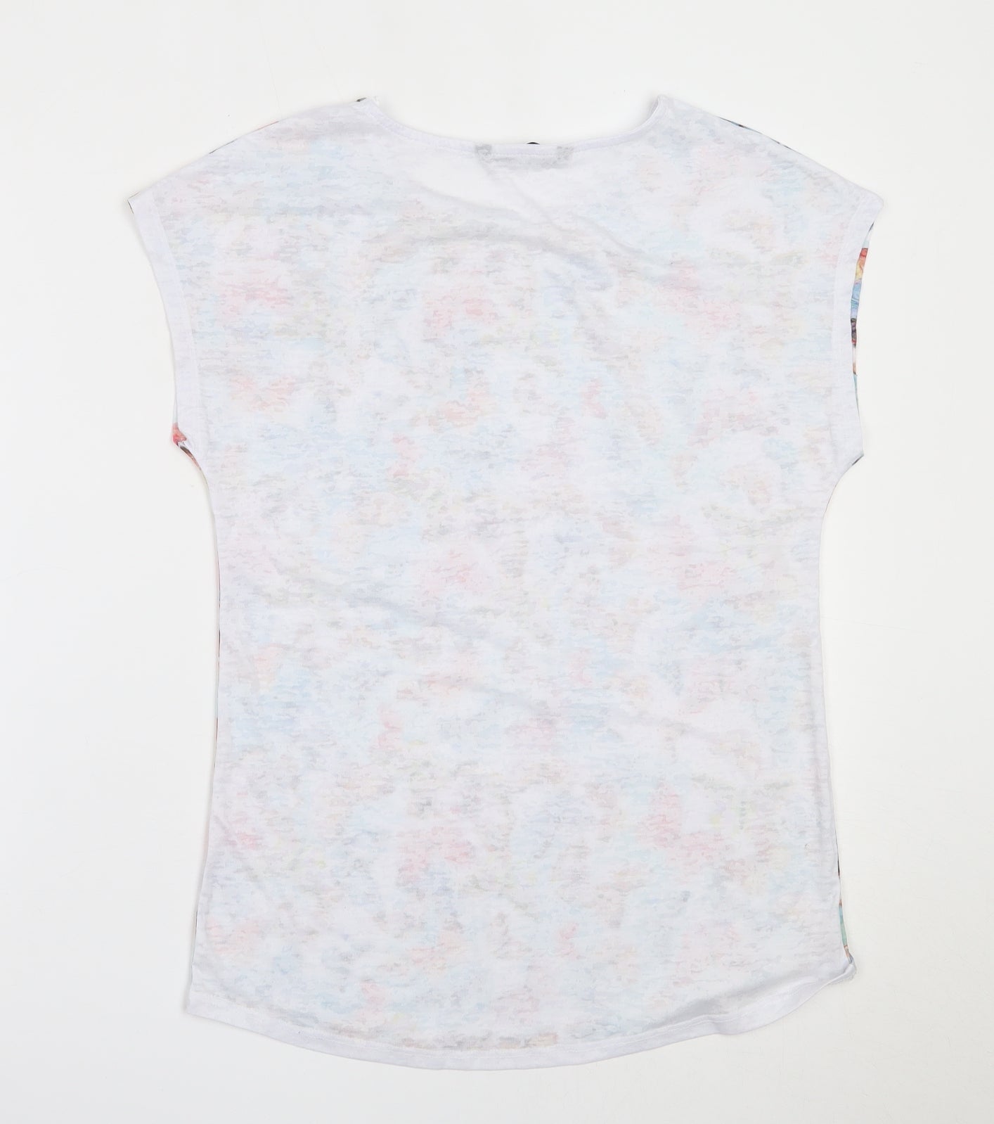 Dunnes Stores Womens White  Polyester Basic T-Shirt Size 10 Round Neck