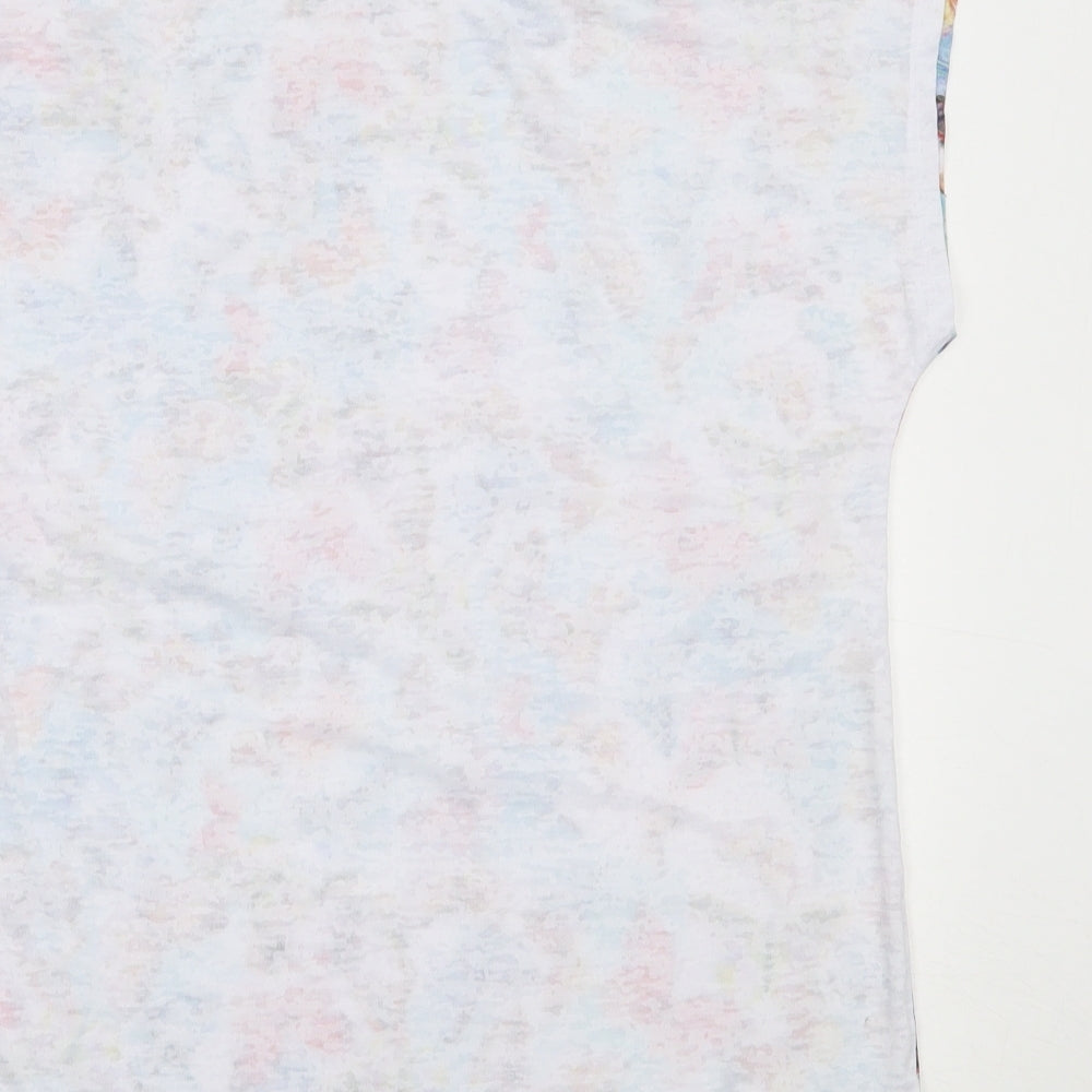 Dunnes Stores Womens White  Polyester Basic T-Shirt Size 10 Round Neck