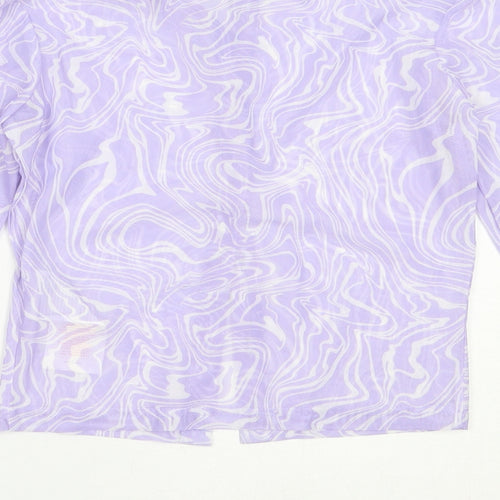 Brave Soul Womens Purple  Polyester Basic Button-Up Size XS Collared