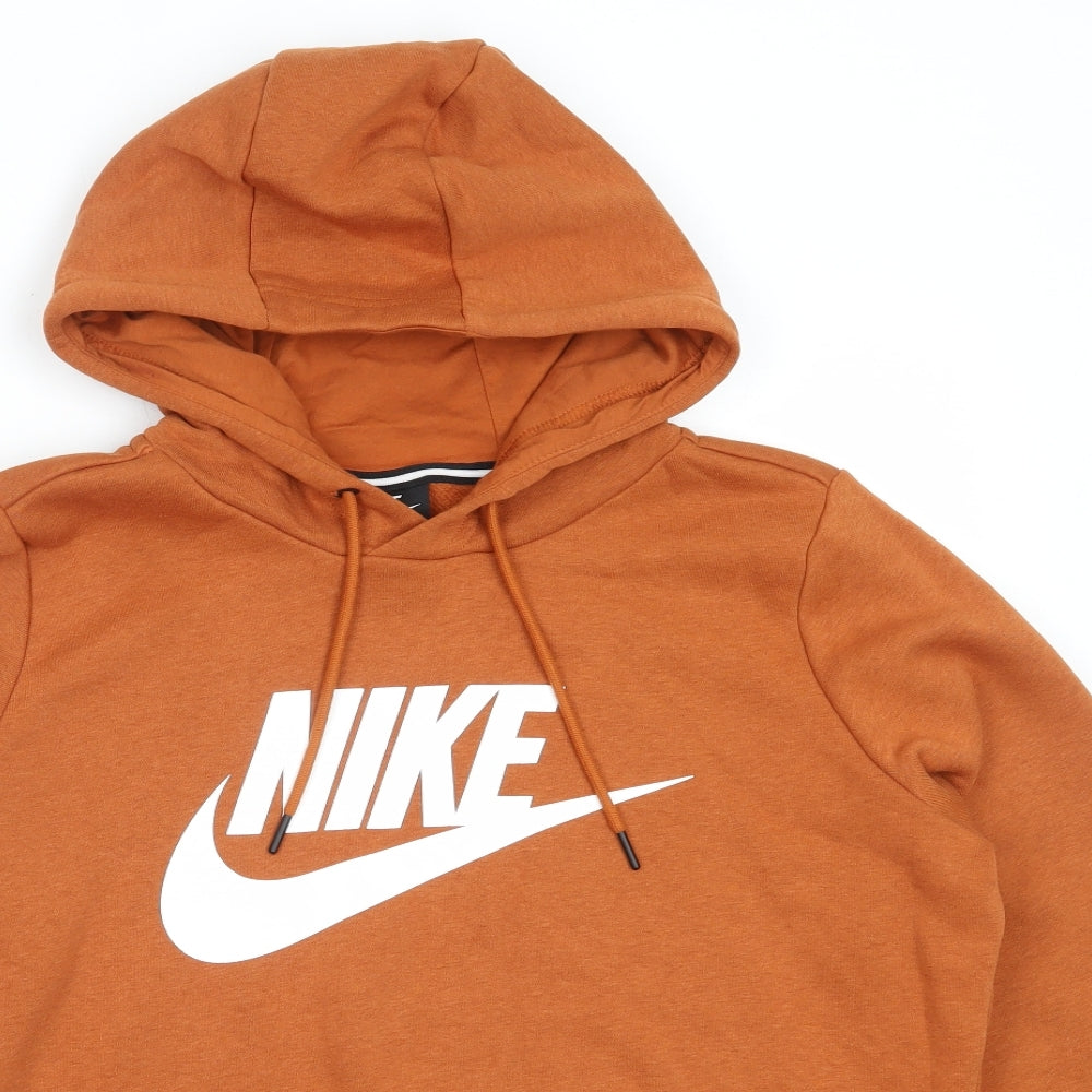 Nike Womens Brown  Cotton Pullover Hoodie Size M