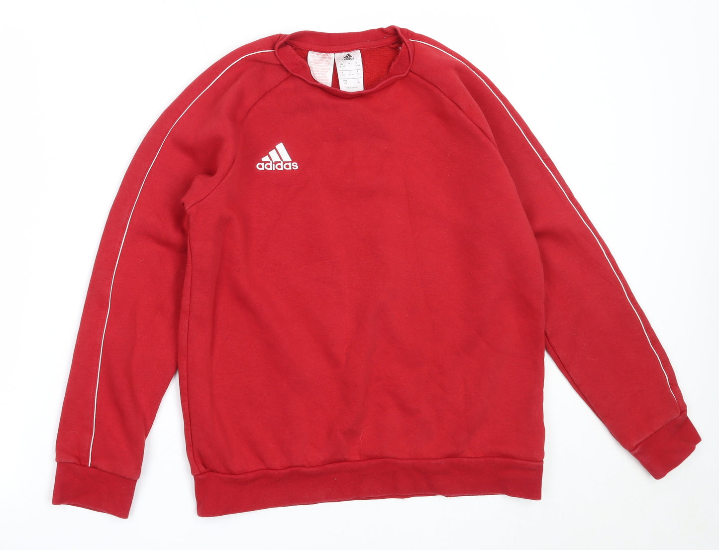 adidas Boys Red  Cotton Pullover Sweatshirt Size 13-14 Years