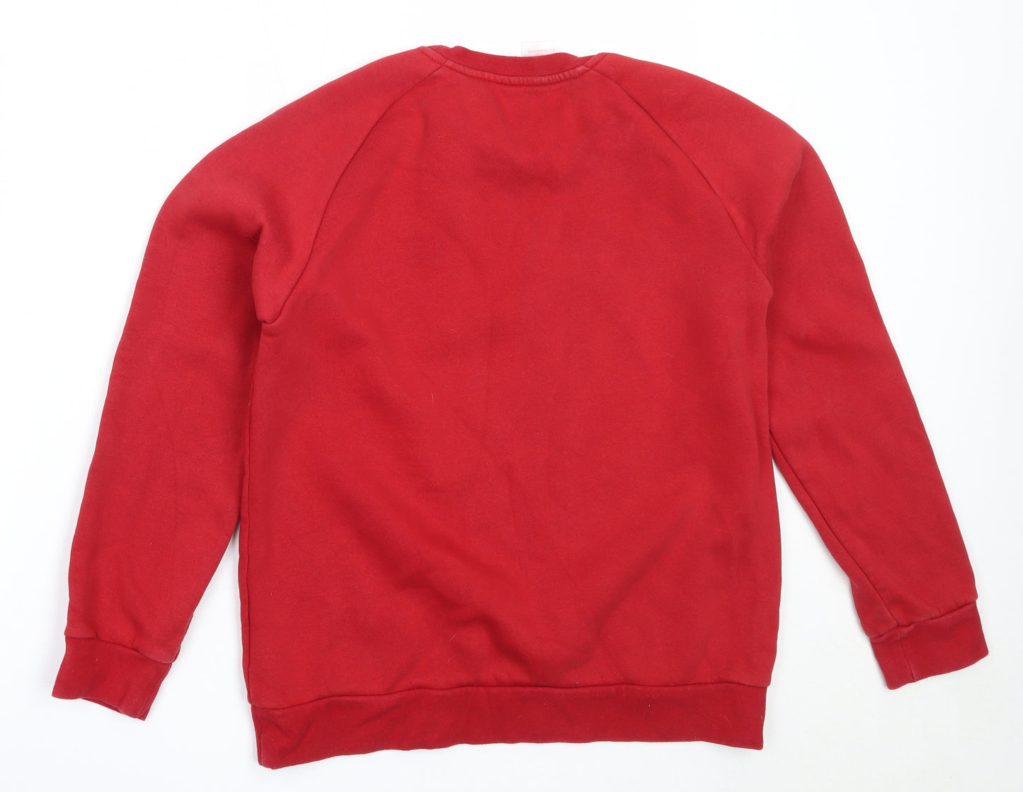 adidas Boys Red  Cotton Pullover Sweatshirt Size 13-14 Years