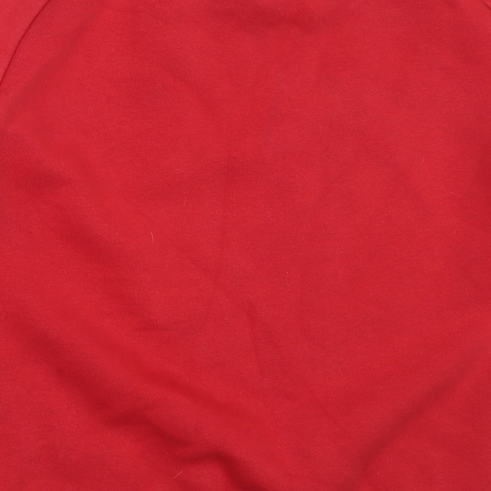 adidas Boys Red  Cotton Pullover Sweatshirt Size 13-14 Years