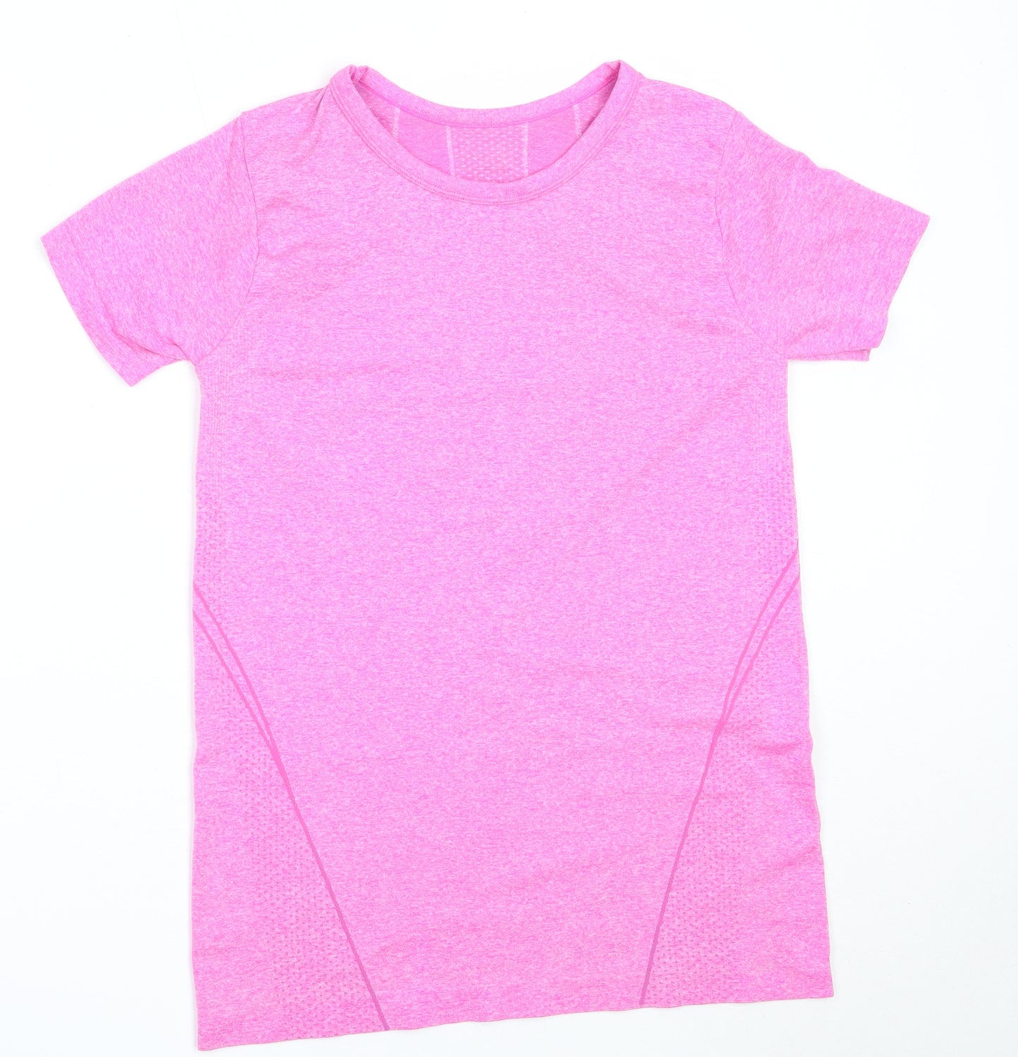 Dunnes Stores Womens Pink  Polyester Basic T-Shirt Size S Round Neck