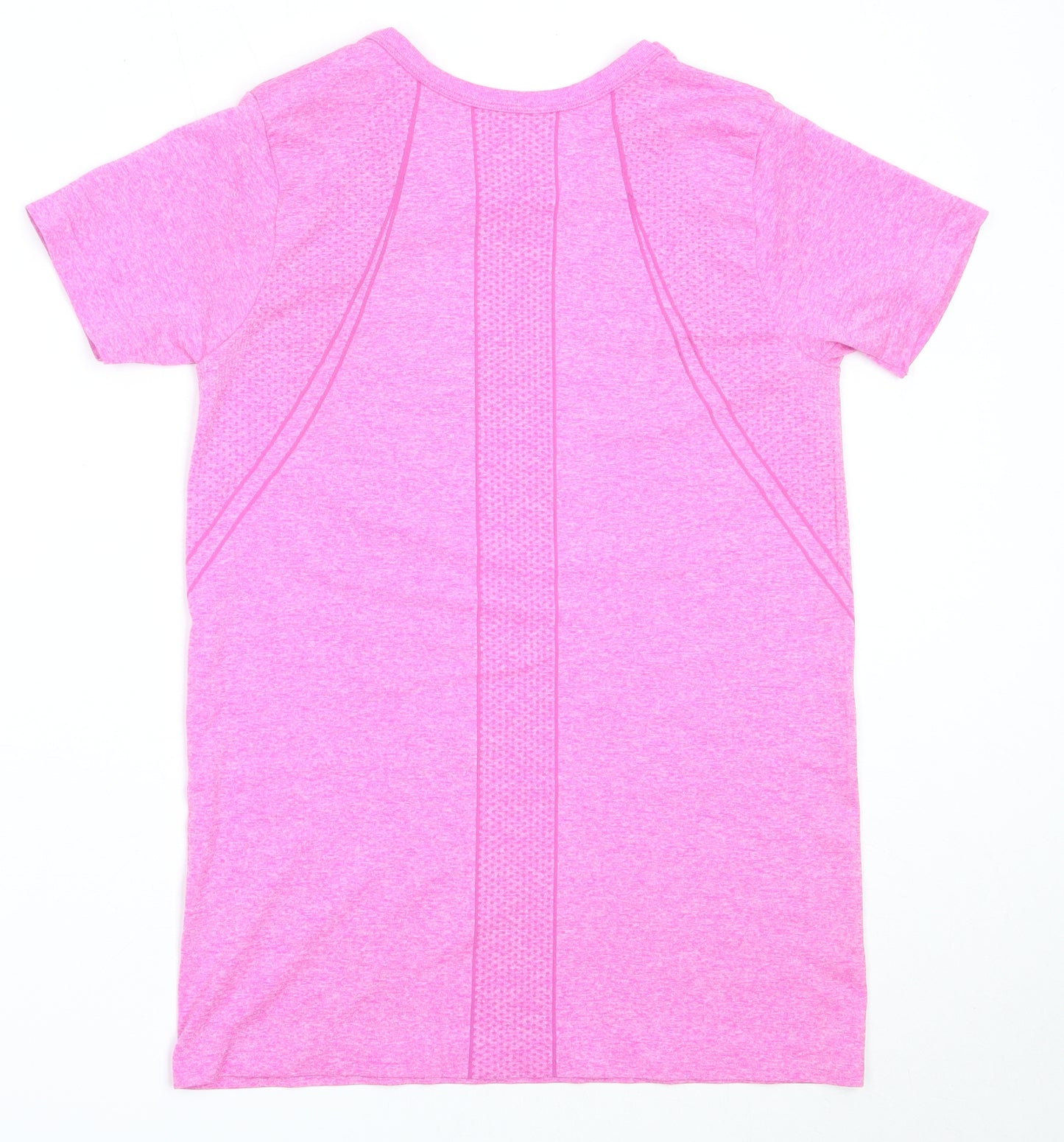 Dunnes Stores Womens Pink  Polyester Basic T-Shirt Size S Round Neck