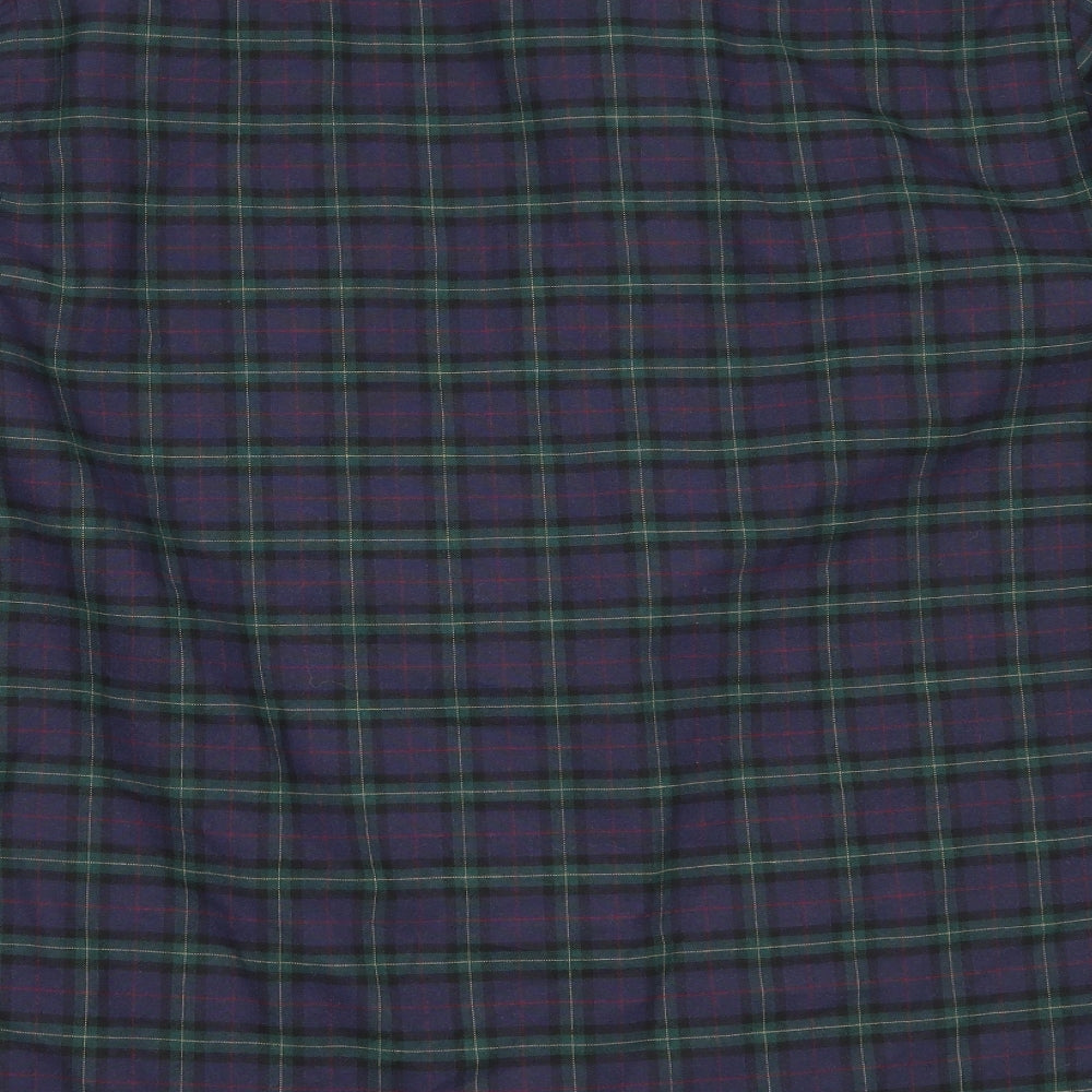 Dunnes Stores Mens Blue Check Polyester  Button-Up Size XL Collared