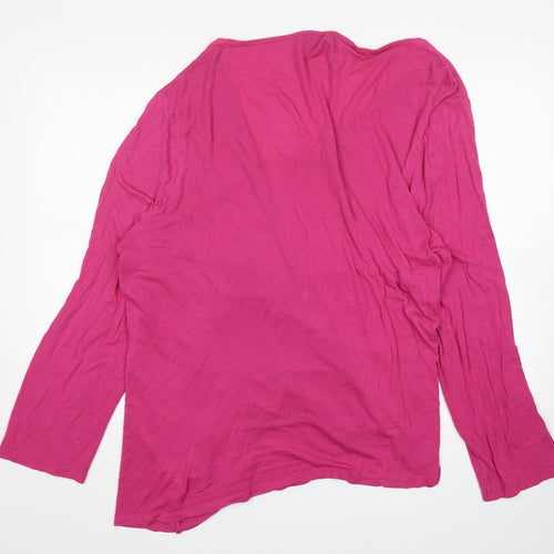 BeYou Womens Pink V-Neck  Viscose Cardigan Jumper Size 24