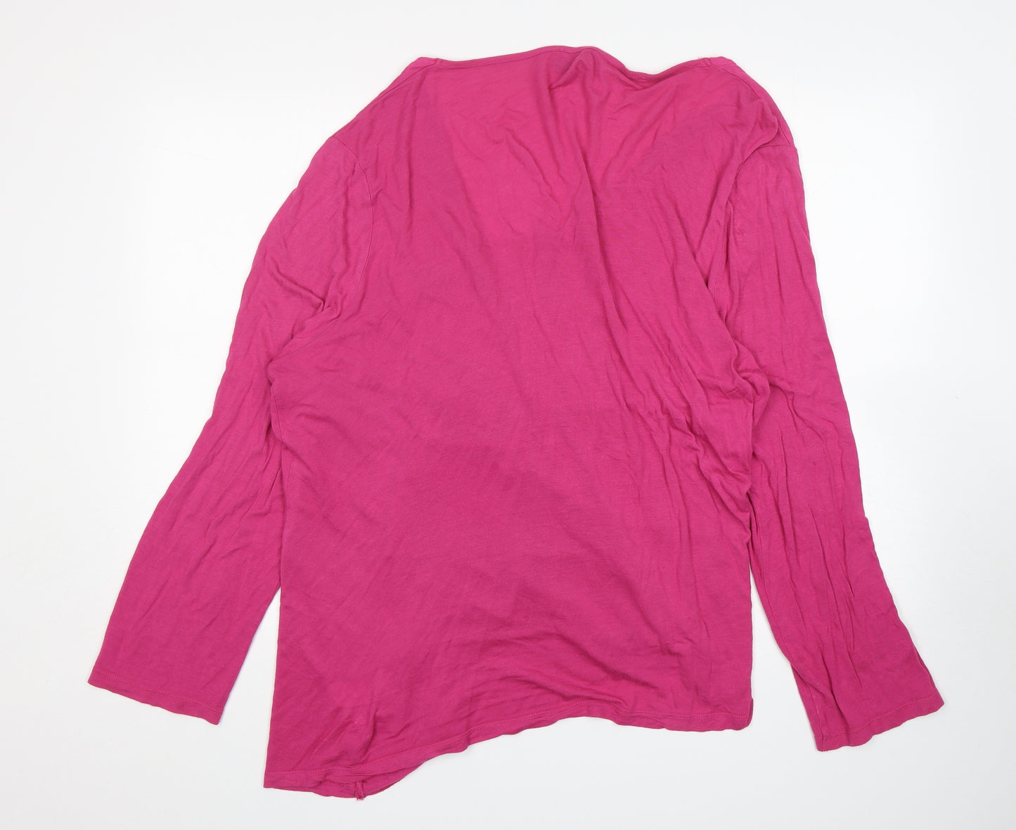 BeYou Womens Pink V-Neck  Viscose Cardigan Jumper Size 24