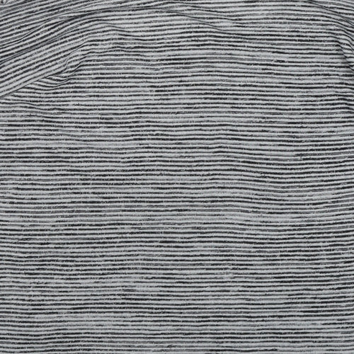 F&F Womens Grey Round Neck Striped Polyester Pullover Jumper Size 14