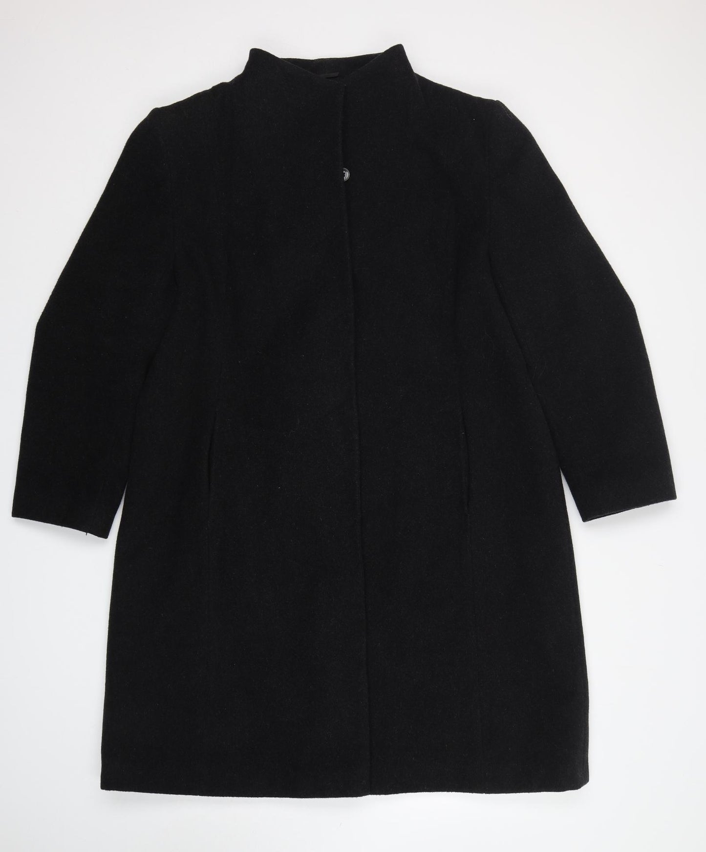 Essentials  Womens Black   Overcoat Coat Size 20
