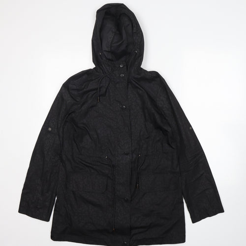 Papaya Womens Black Animal Print  Windbreaker Jacket Size 8