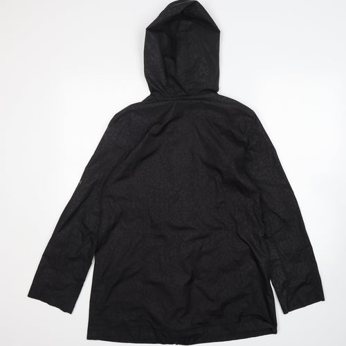 Papaya Womens Black Animal Print  Windbreaker Jacket Size 8
