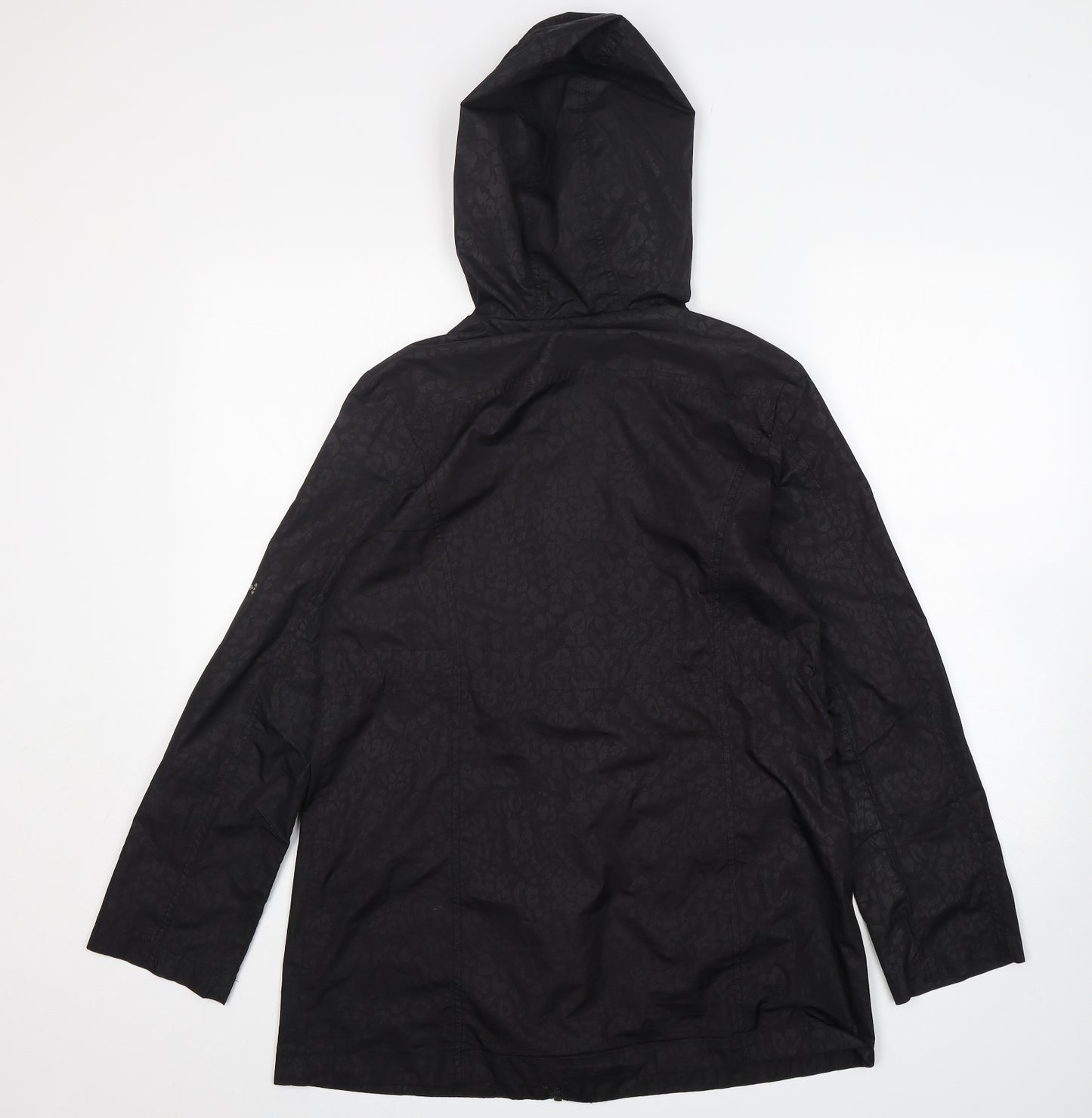 Papaya Womens Black Animal Print  Windbreaker Jacket Size 8