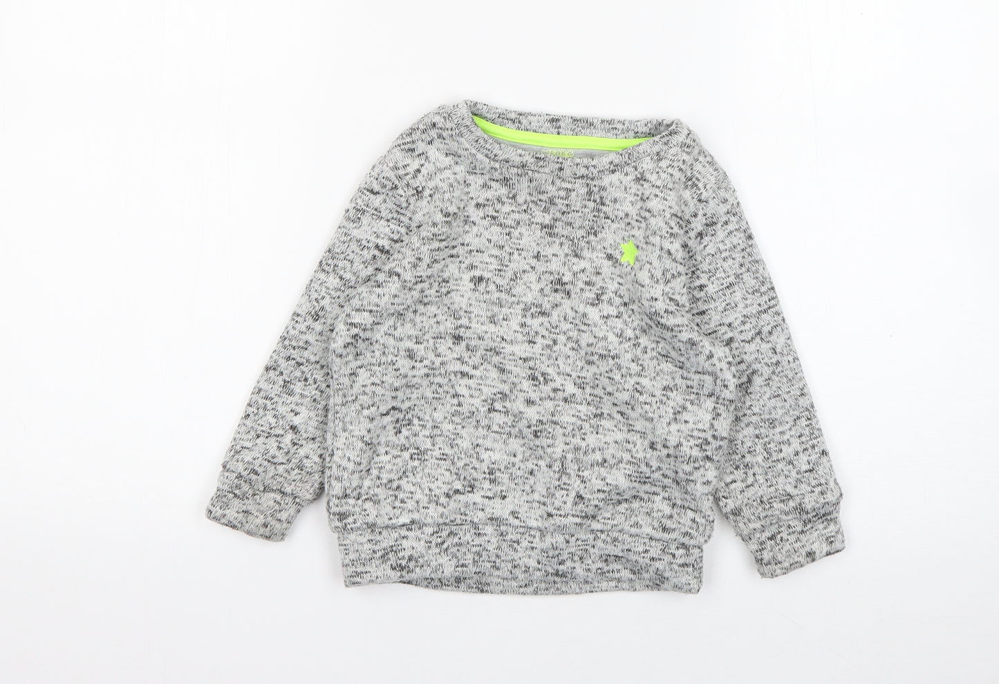 F&F Boys Grey  Polyester Pullover Sweatshirt Size 2-3 Years