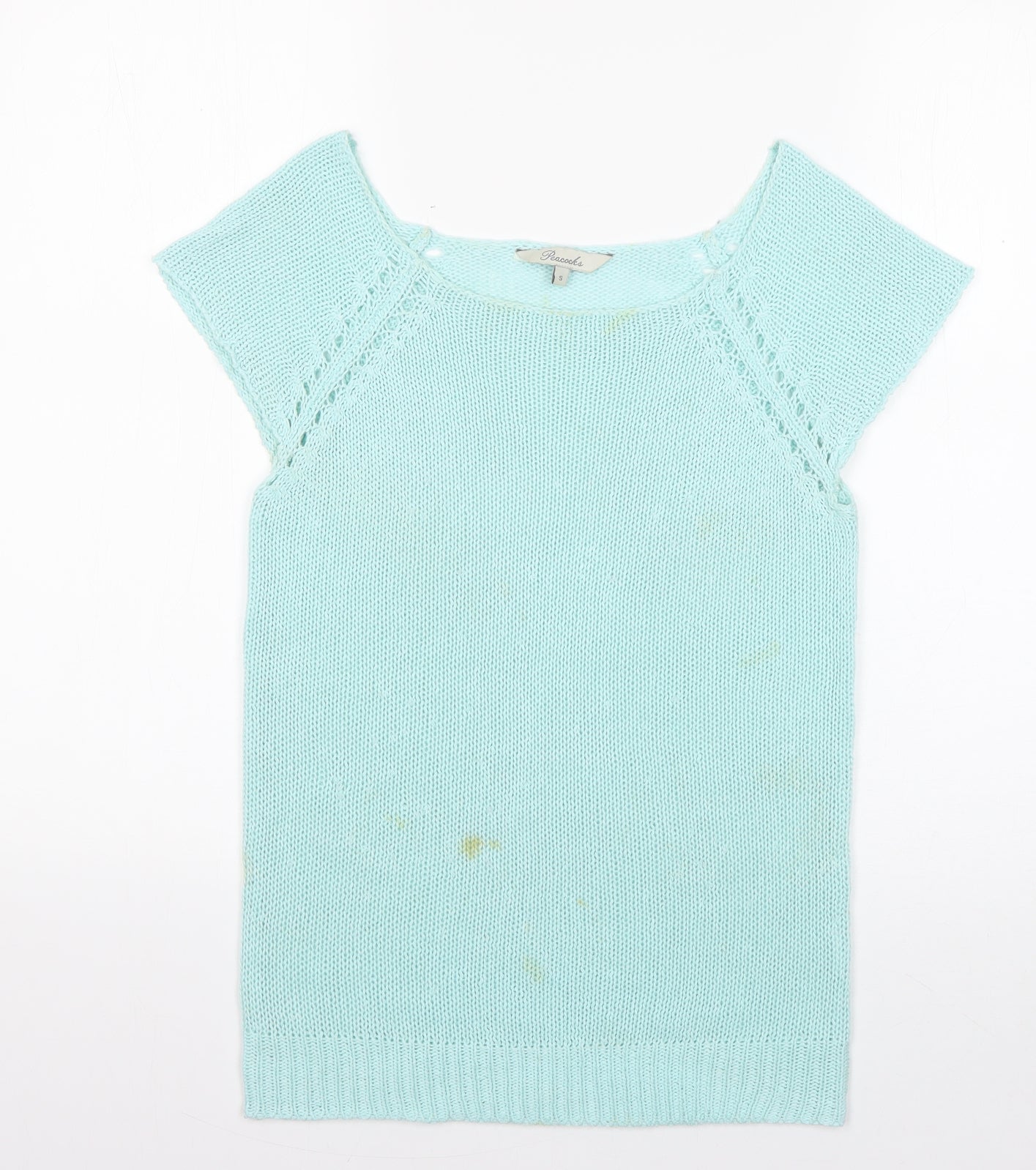 Peacocks Womens Green Round Neck   Pullover Jumper Size S