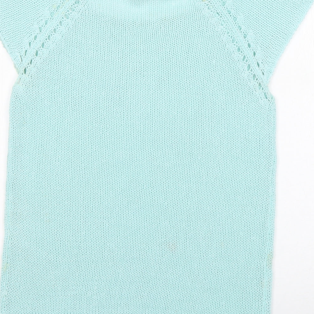 Peacocks Womens Green Round Neck   Pullover Jumper Size S