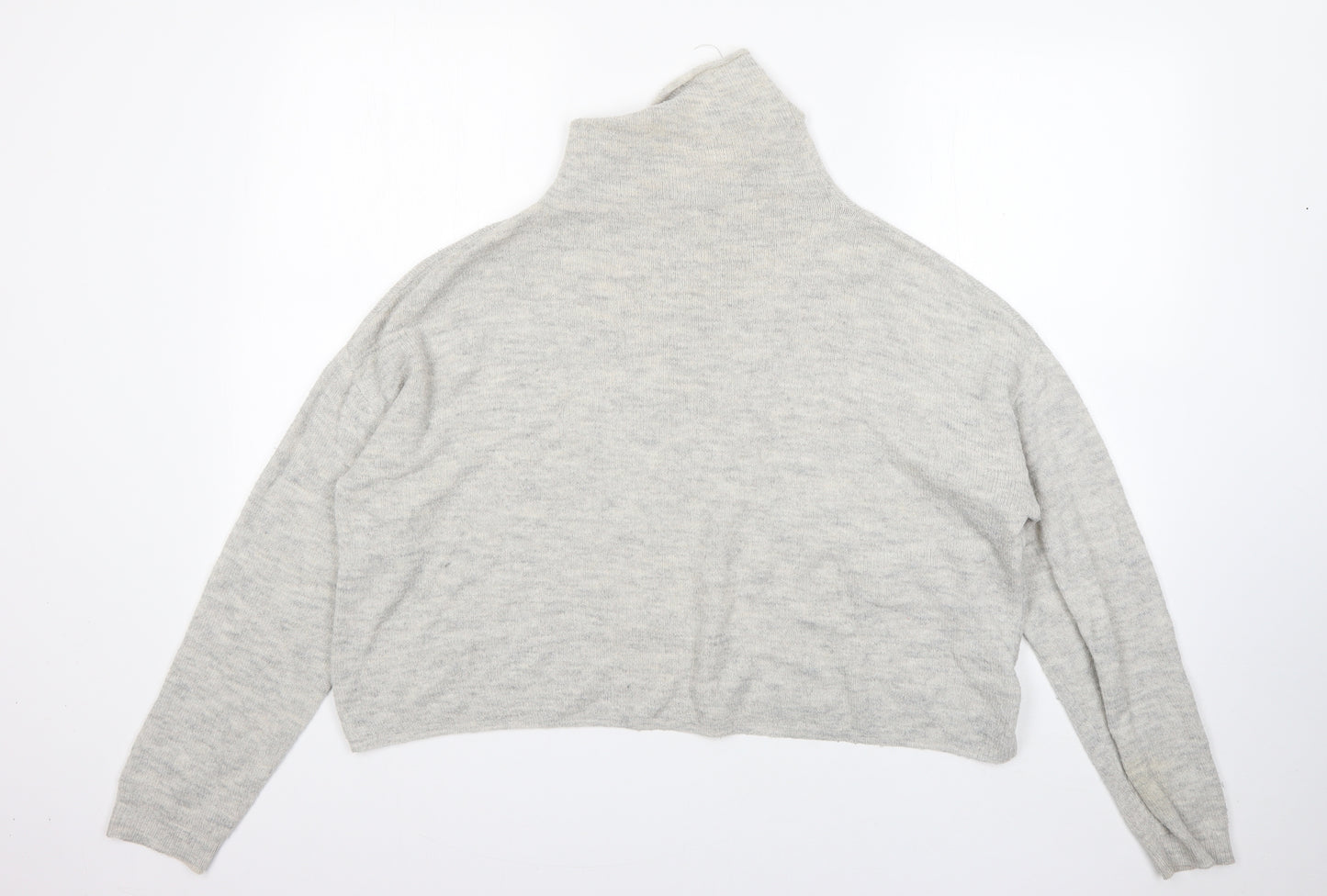 New Look Womens Beige Mock Neck  Acrylic Pullover Jumper Size M