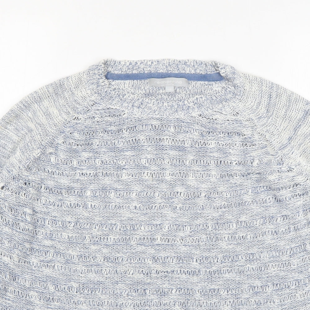 Red Herring  Womens Blue Round Neck  Cotton Pullover Jumper Size 12