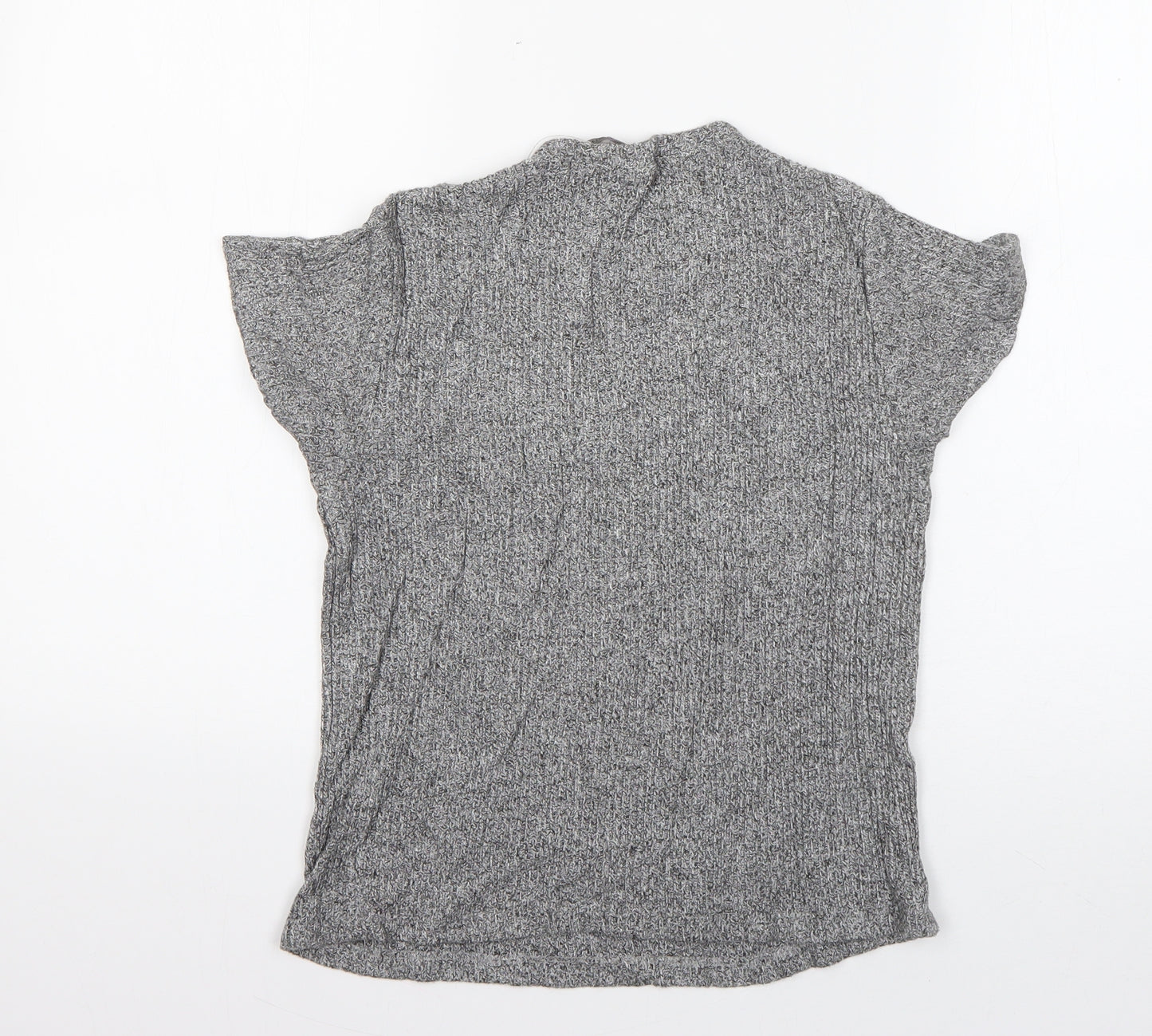 Brandy Melville Womens Grey  Cotton Basic T-Shirt One Size Round Neck