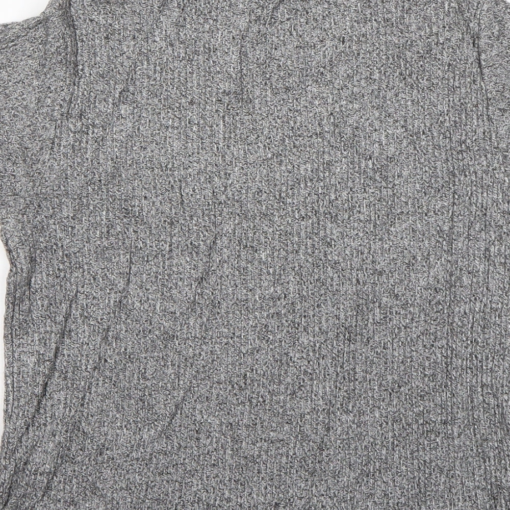 Brandy Melville Womens Grey  Cotton Basic T-Shirt One Size Round Neck