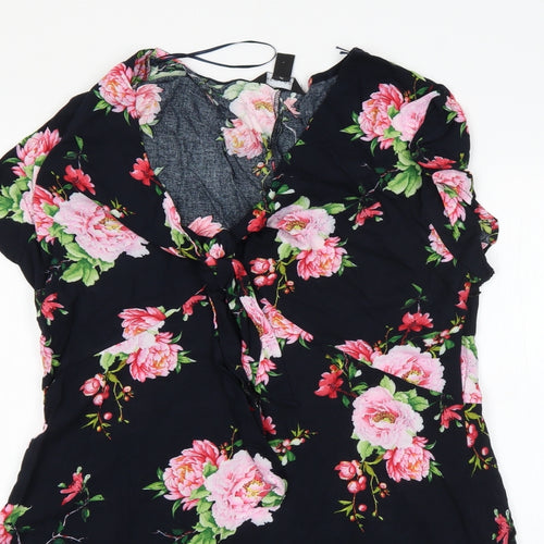 New Look Womens Multicoloured Floral Viscose A-Line  Size 16  V-Neck
