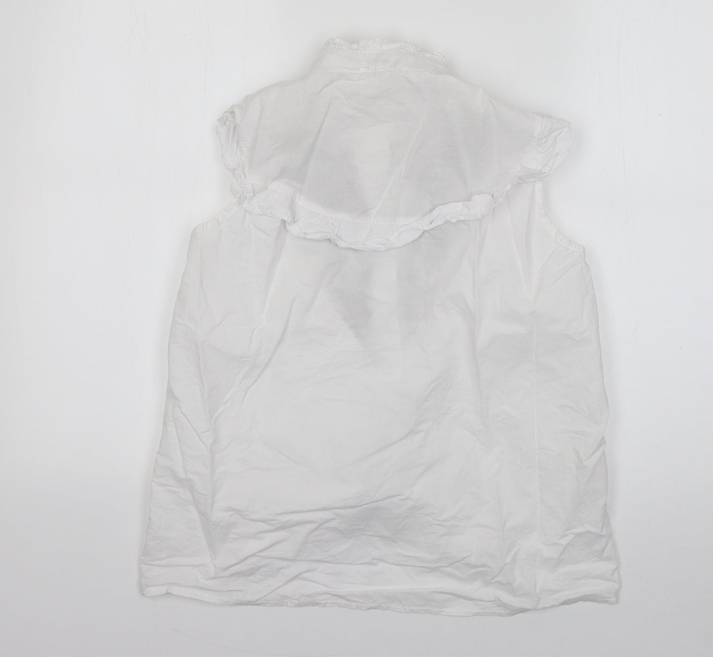 Ciao Milano Womens White Floral Viscose Basic Button-Up Size S Collared