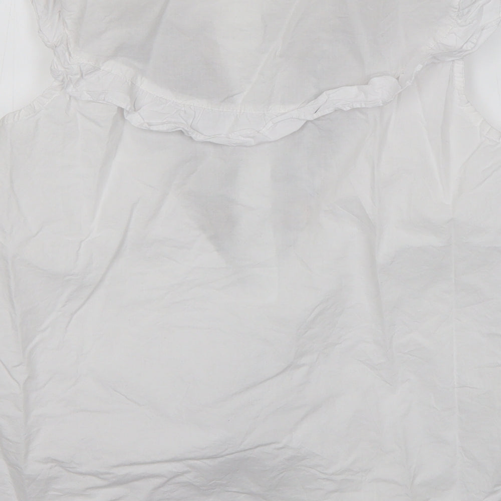Ciao Milano Womens White Floral Viscose Basic Button-Up Size S Collared