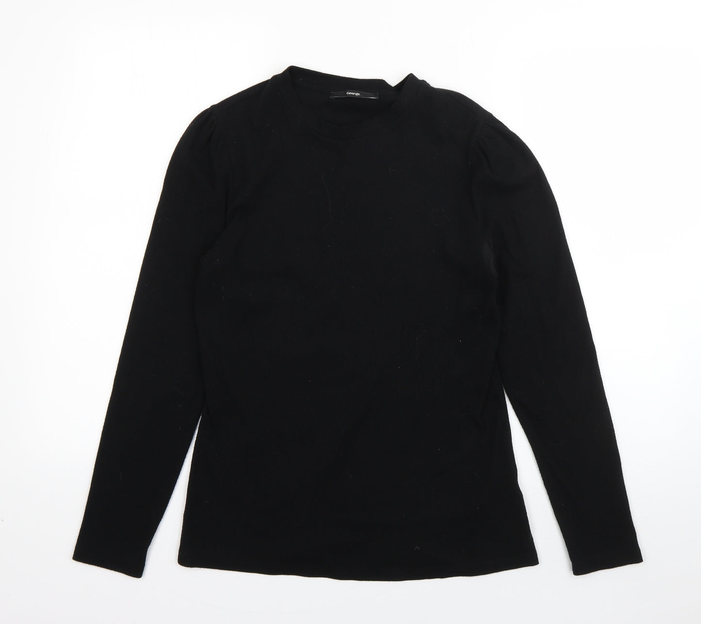 George Womens Black Round Neck  Cotton Pullover Jumper Size 12