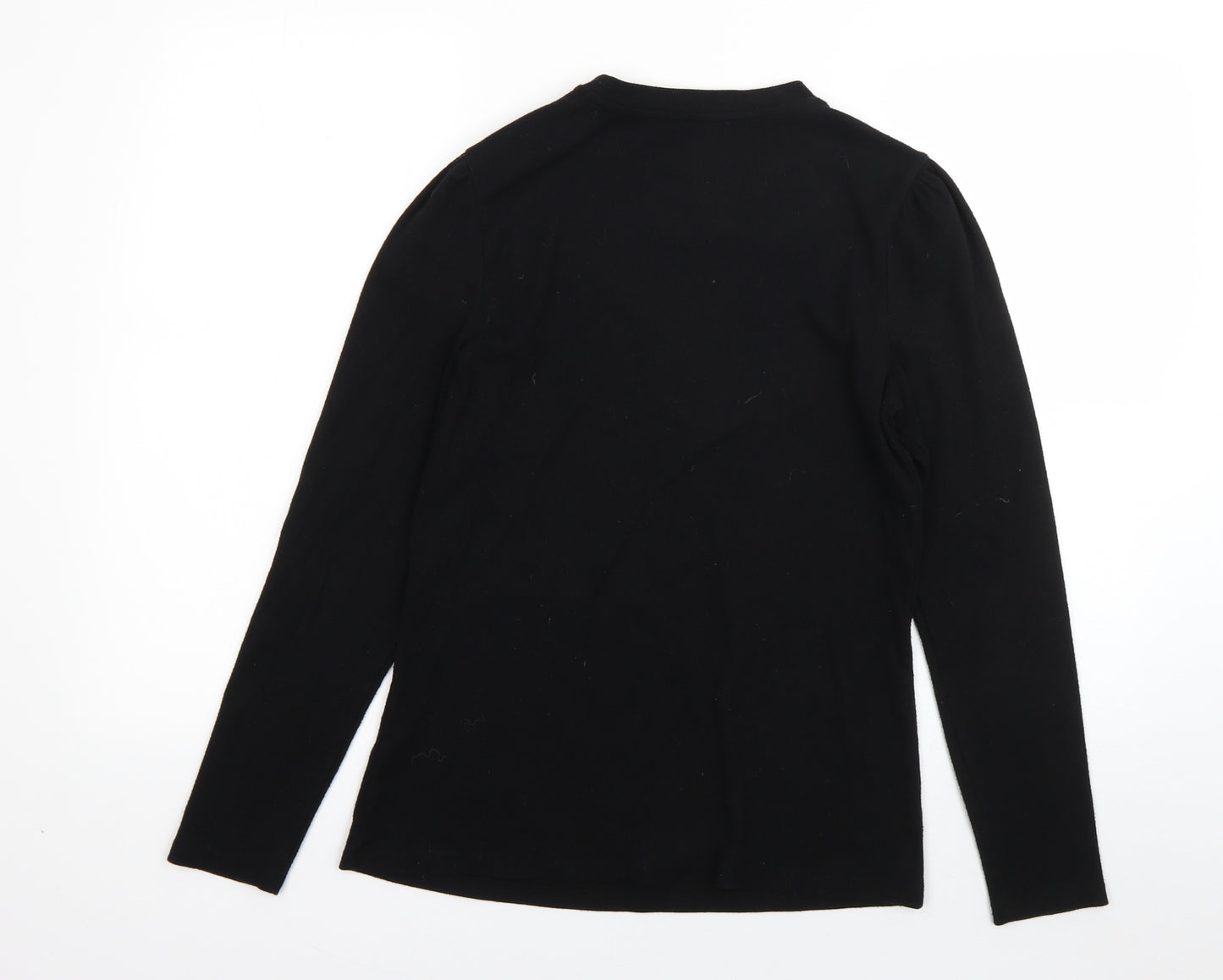 George Womens Black Round Neck  Cotton Pullover Jumper Size 12
