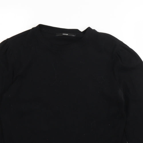 George Womens Black Round Neck  Cotton Pullover Jumper Size 12