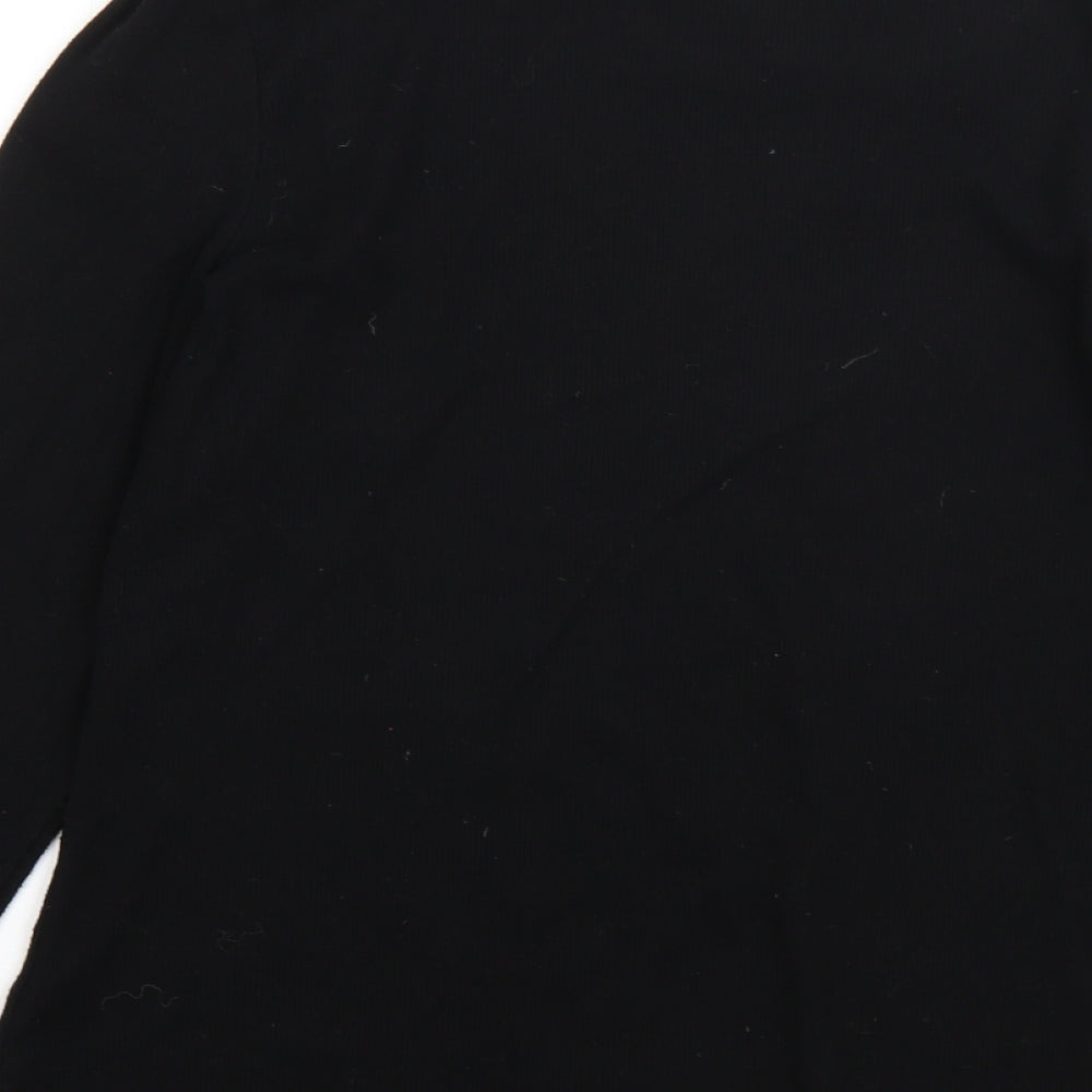 George Womens Black Round Neck  Cotton Pullover Jumper Size 12