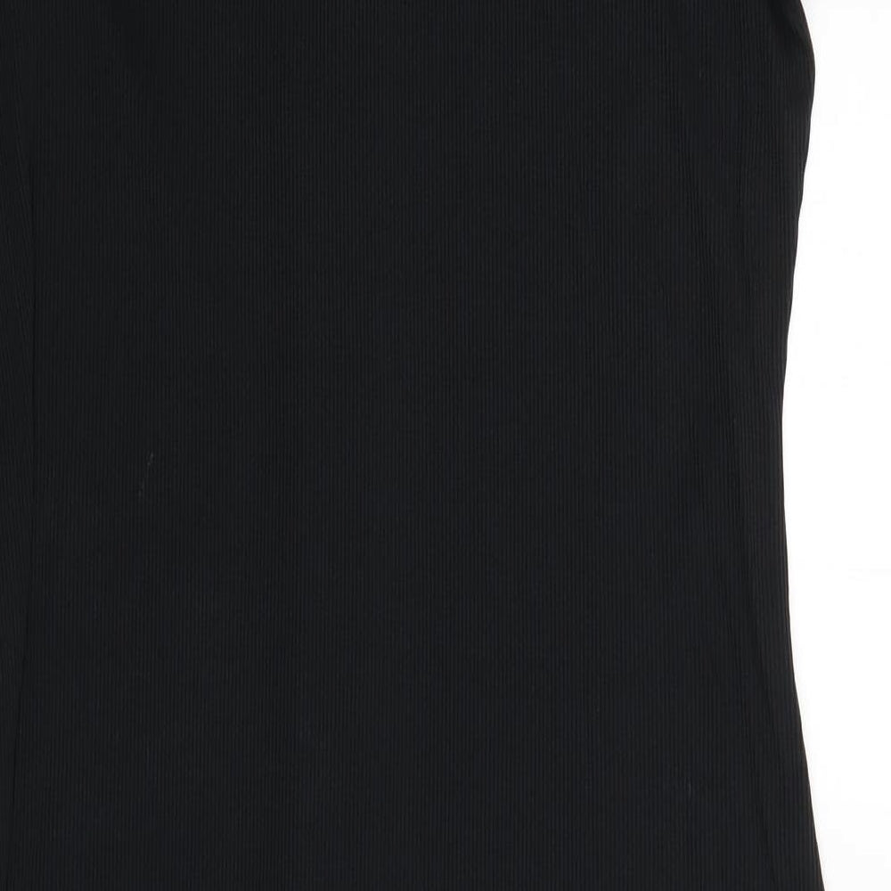 M&S Womens Black  Nylon Shirt Dress  Size 12  Collared